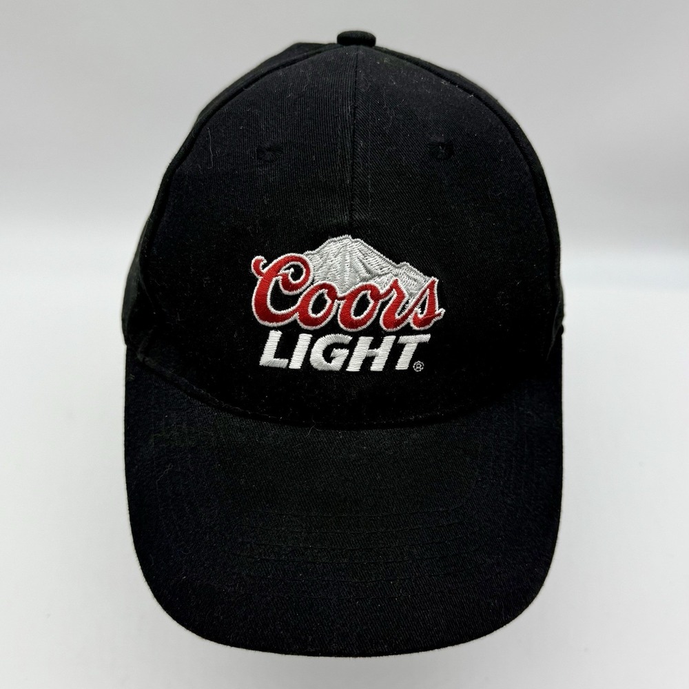 Coors Light Embroidered Black Hat Hook And Loop Strap Back Acme Merchandise‎